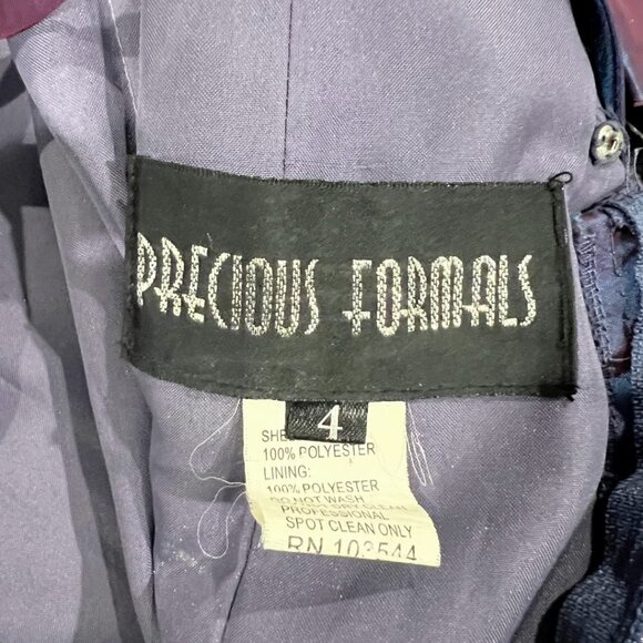 Precious Formals Purple Peacock Taffeta Y2K Formal Gown $420 - Picture 12 of 12